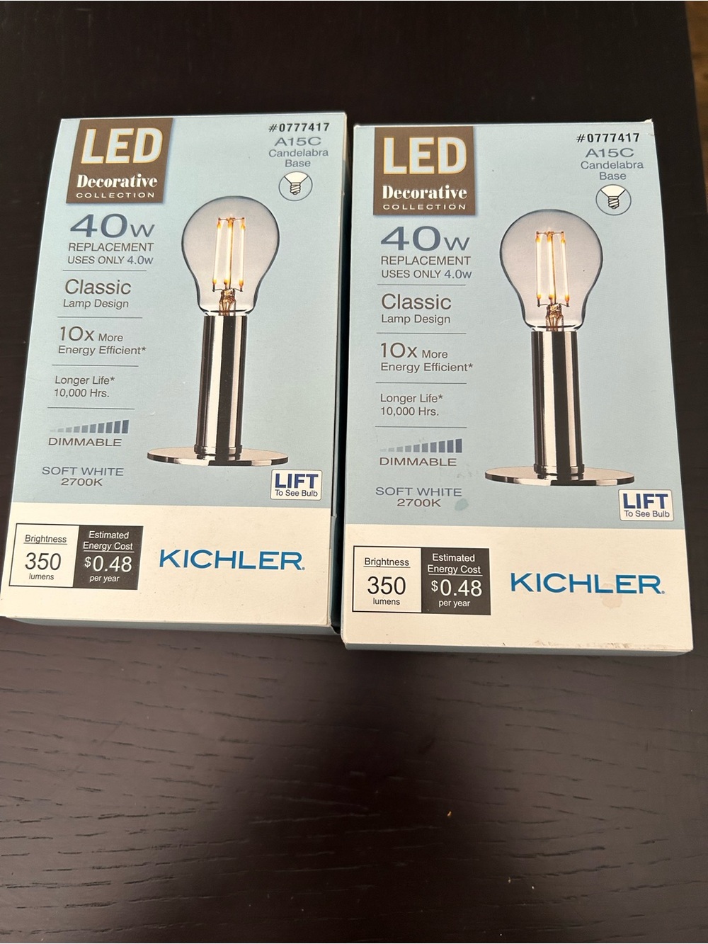 LED Decorative 40W Replacement Soft White Table Lamp Bulb (Set of 2)